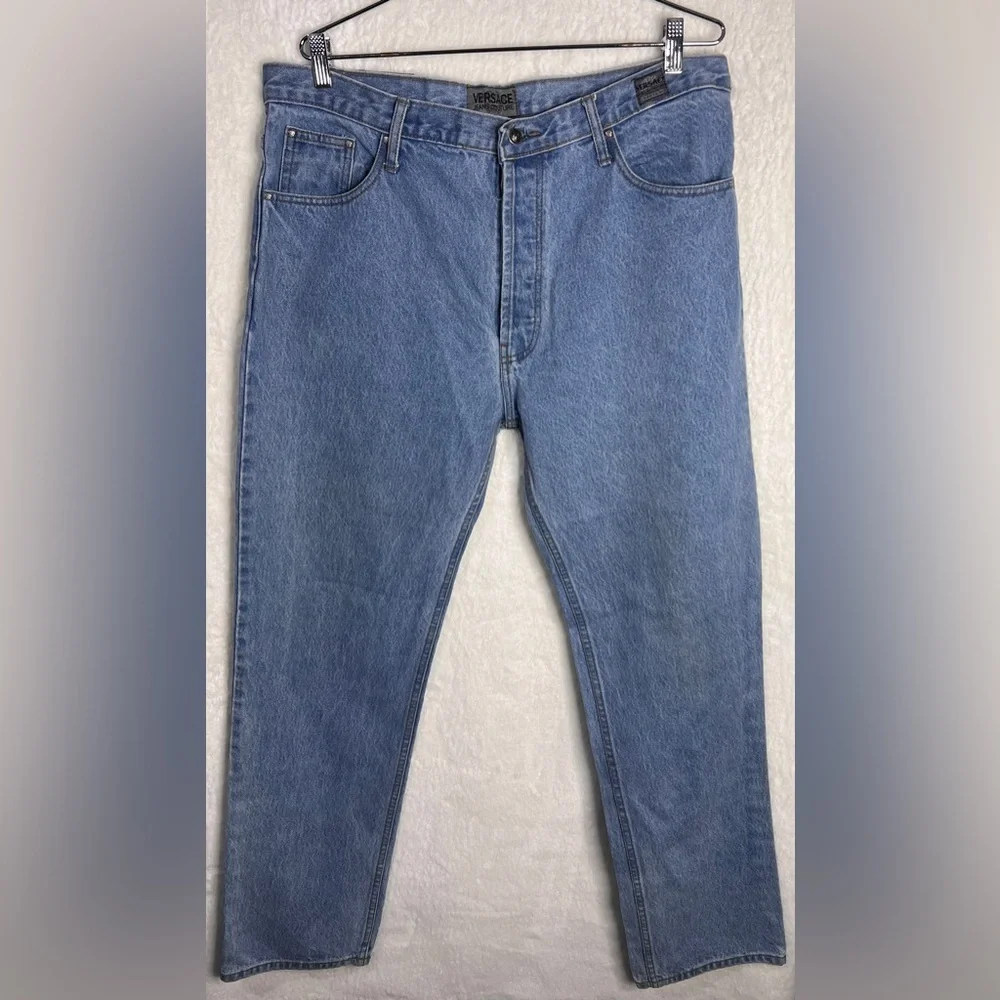 Versace Light Blue Denim Jeans couture